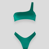 mint and olive green bikini set  minimalist sustainable made in Portugal women's swimwear fashion beach